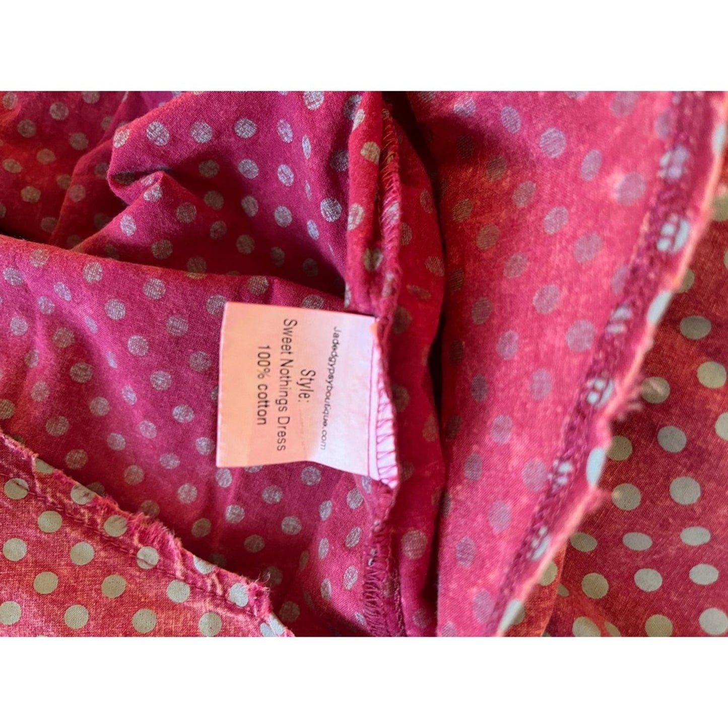 Jaded Gypsy Sweet Nothings Dress Pink Polka Dot Oversized Boho Maxi O S