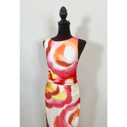 Amanda Uprichard Tiffany Dress Asteria Medium Midi Floral Colorful Lined‎ Party
