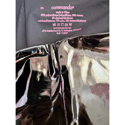 Commando Black Faux Patent High Rise Leggings Size Medium