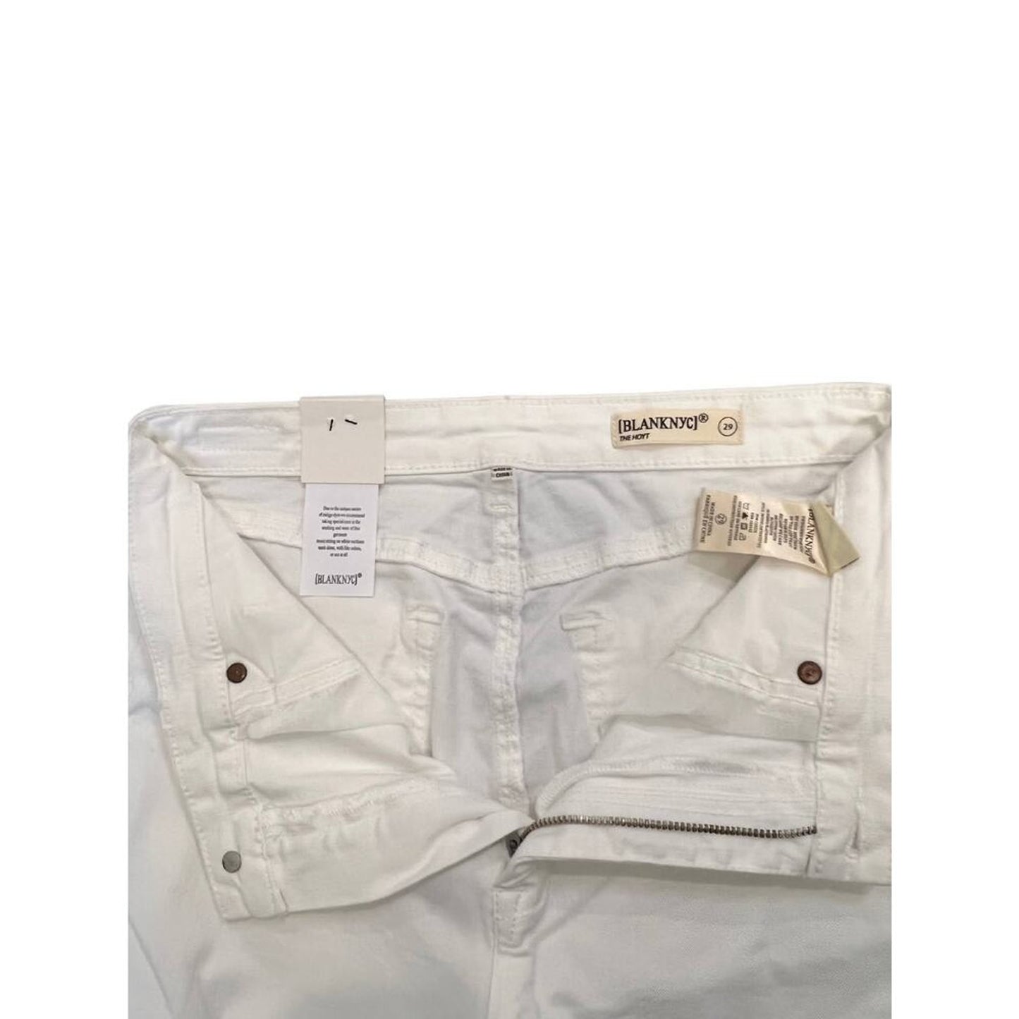 Blank NYC The‎ Hoyt Bootcut Pants in White Vodka Soda Size 29 Zip Fly Stretch