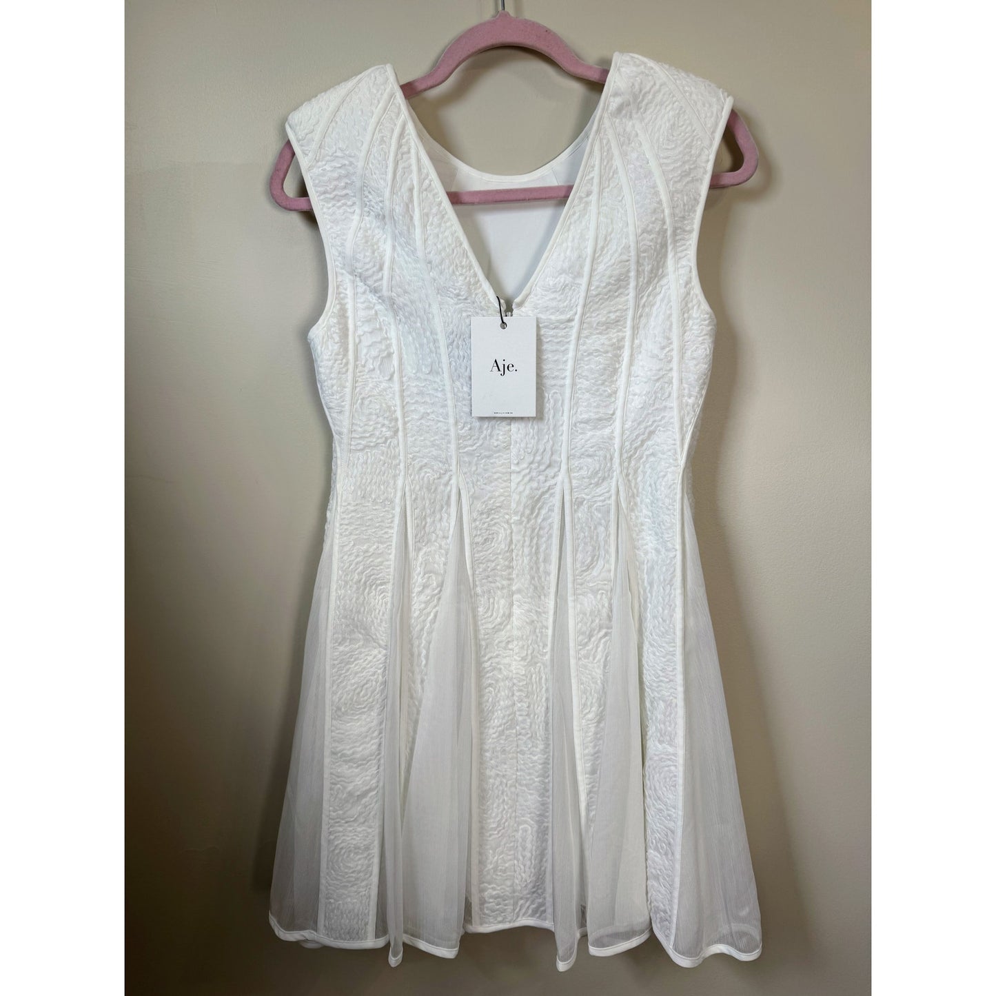 NEW NWT Aje. Soleil Lace Mini Dress White US Size 4