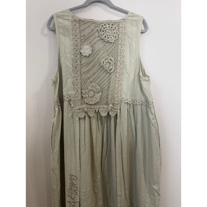 Jaded Gypsy Striped Crochet Lace Ruffle Tiered Duster One Size