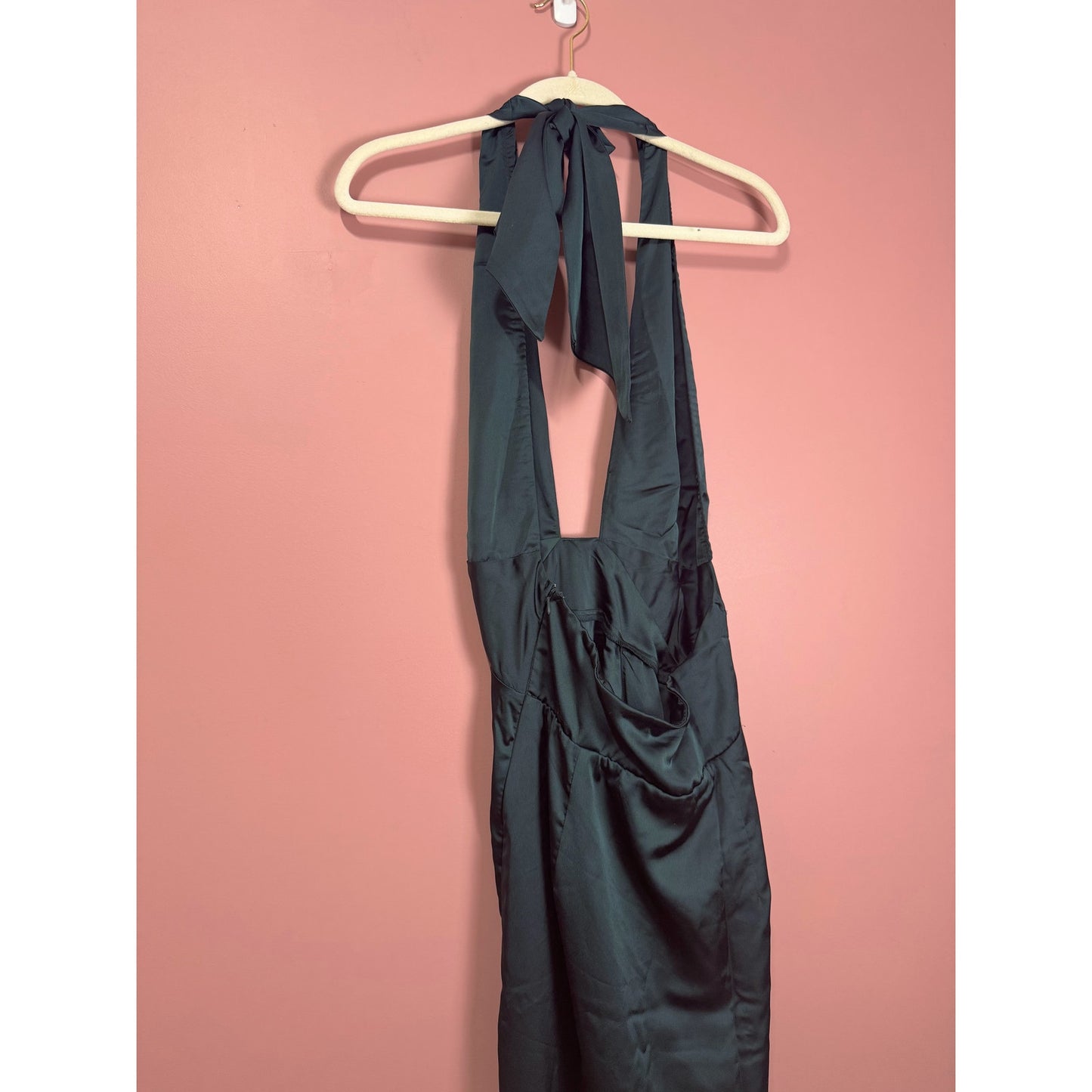 Show Me Your Mumu Adele Halter Maxi Dress in Dark Green Size Medium