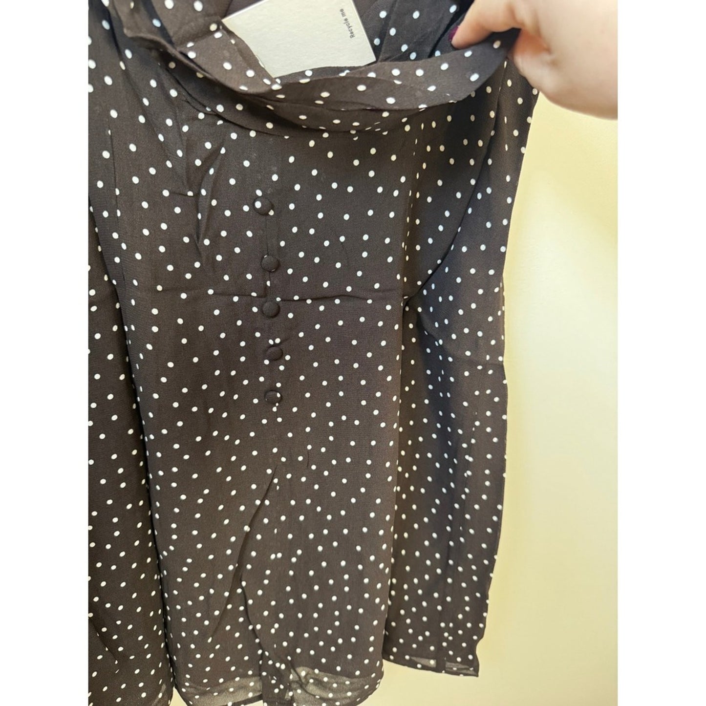 Reformation Juliette Mini Dress Brown Polka Dot Cowl Neck Tie Strap Size 4