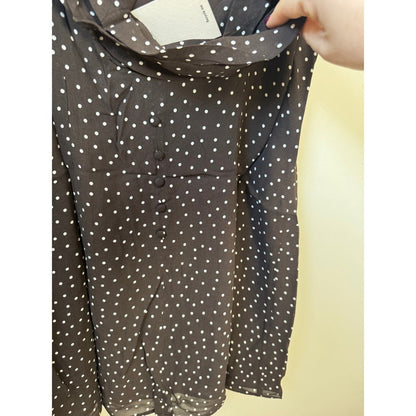 Reformation Juliette Mini Dress Brown Polka Dot Cowl Neck Tie Strap Size 4
