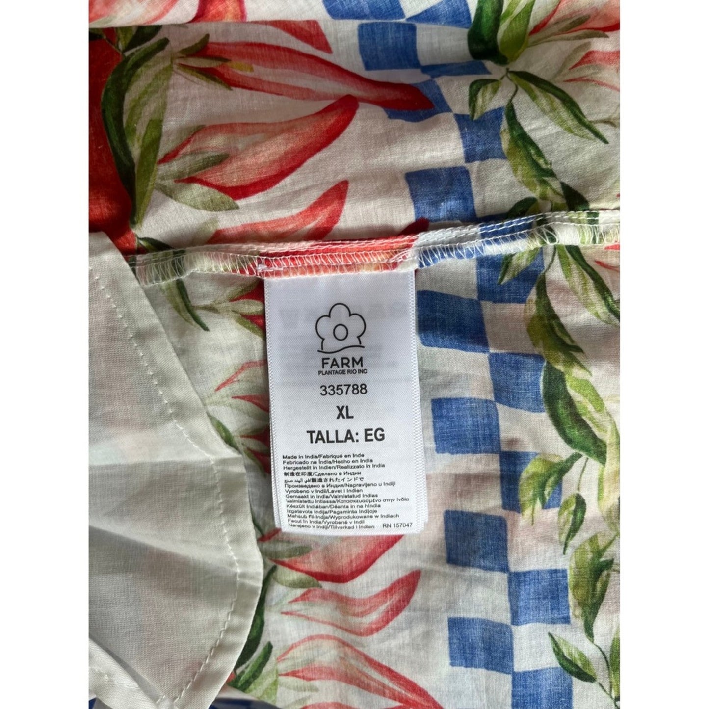 Farm Rio Pepper Print Maxi Dress V Neck Sleeveless Tiered Ruffle XL