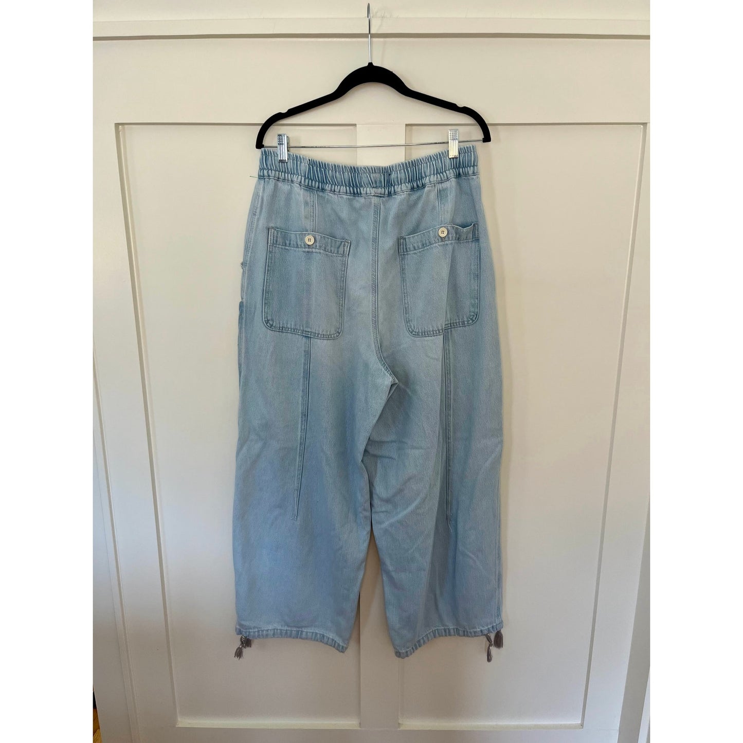Free People Bright Eyed Low Slung Pull on Barrel Jeans Size Large