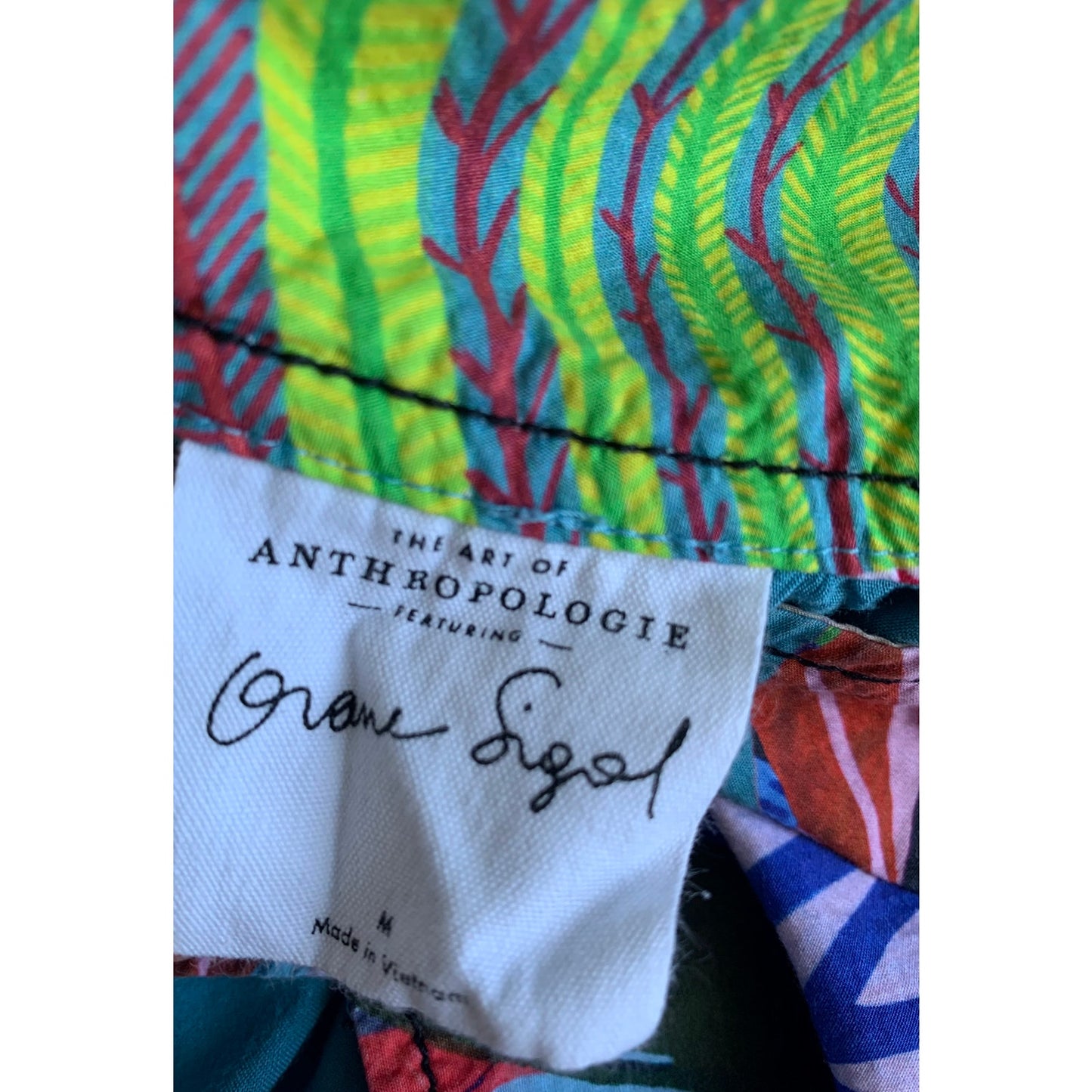 Anthropologie Orane Sigal Bird Palm Mini Dress Multi Medium Sleeveless Pullover