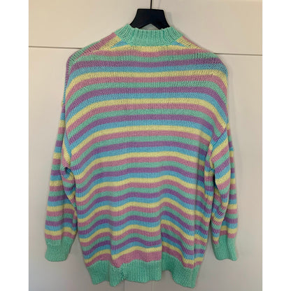 Show Me Your Mumu 3 Piece Nineties Knit Set in Pastel Dream Size M/L Striped