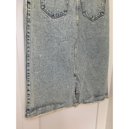 Elliatt Marion Set in Light Blue Large Denim Button Front Cropped Top Midi Skirt
