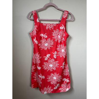 Ciao Lucia Red Floral Mini Dress Square Neck Open Back Smocked Summer Small
