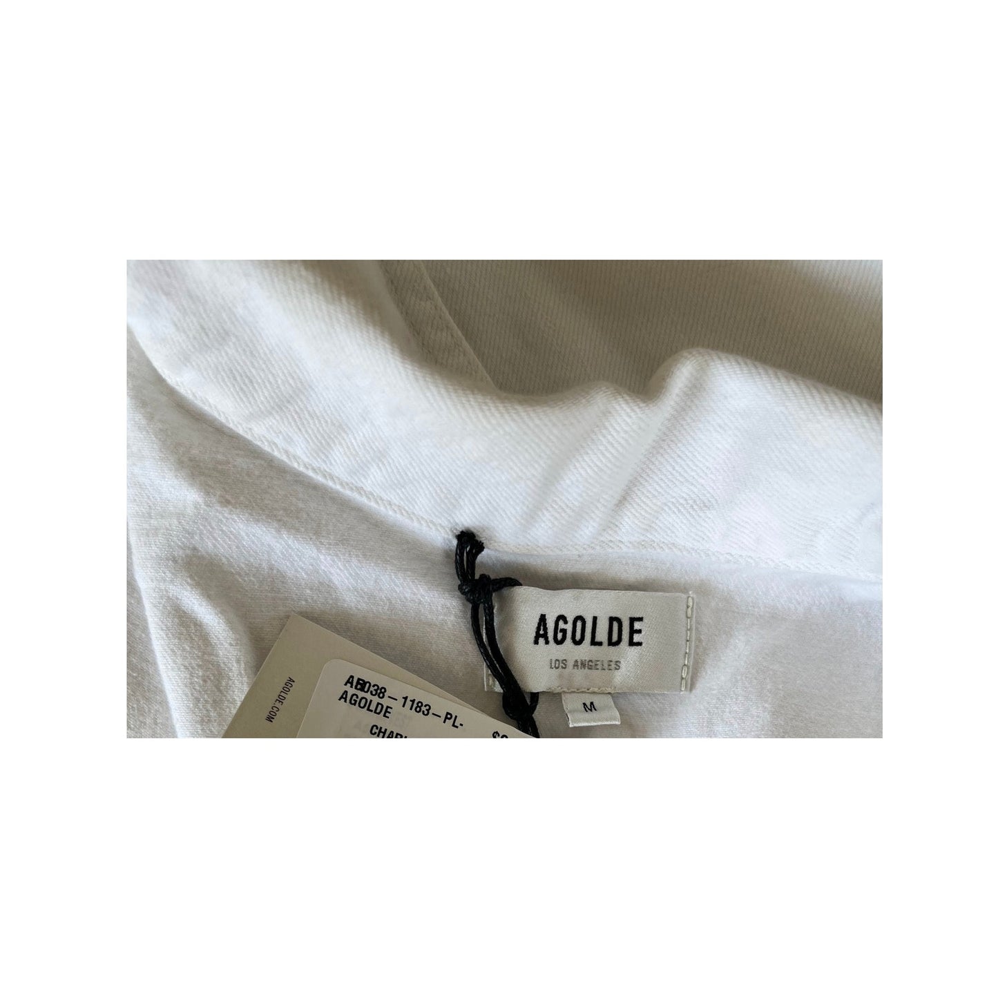 NEW NWT Agolde Charli Denim Vest Polar White Size Medium