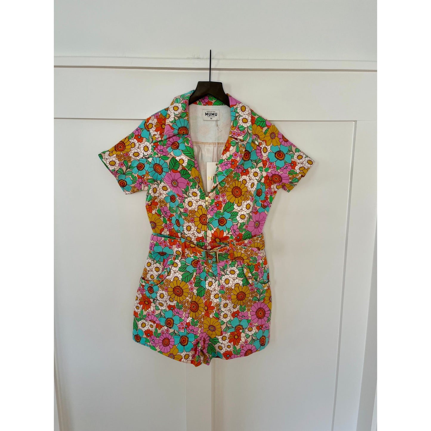 Show Me Your Mumu Outlaw Romper Flower Market Denim Size Medium