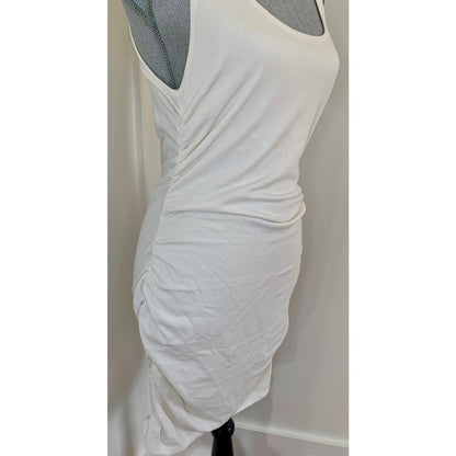 L*Space Wildwood Mini Tank Dress Cream Large Pullover Sleeveless Ruched Cotton
