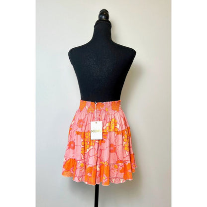 Show‎ Me Your Mumu Velma Mini Skirt Retro Garden Mesh Large Floral Lined Stretch