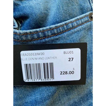 The Kooples Jeans in Blue Denim Size 27 Button Fly Skinny Leg Whiskered Pockets