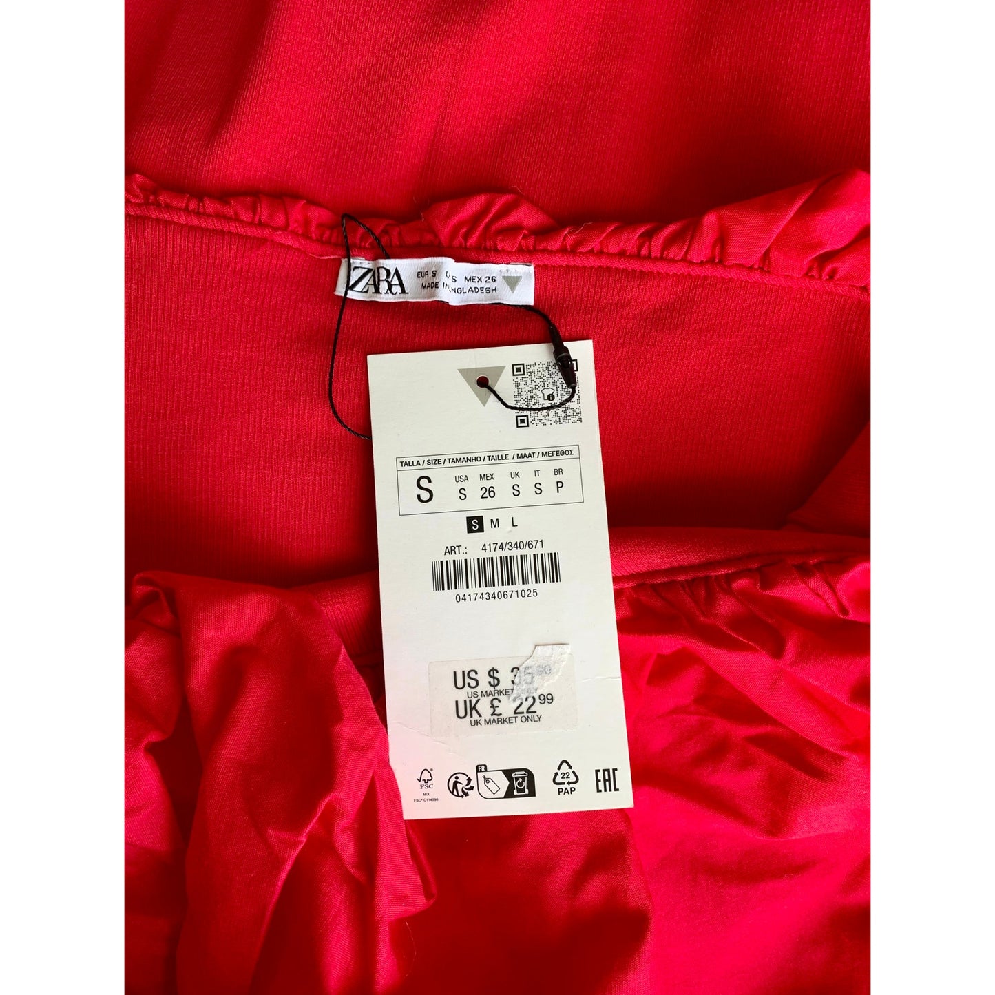 Zara Mini Dress in Red Small Knit Off Shoulder Cutout Ruffle Party Cocktail