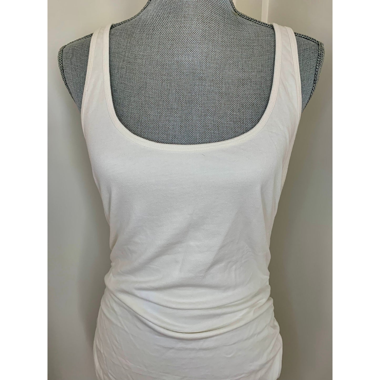 L*Space Wildwood Mini Tank Dress Cream Large Pullover Sleeveless Ruched Cotton