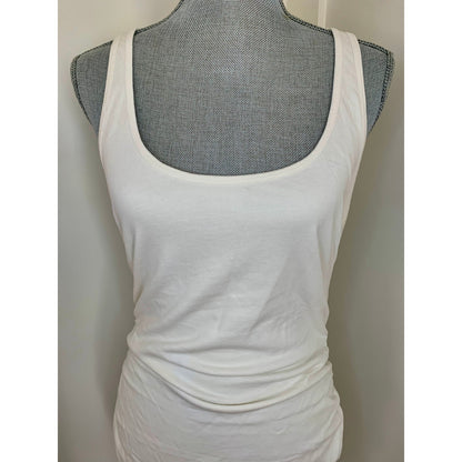 L*Space Wildwood Mini Tank Dress Cream Large Pullover Sleeveless Ruched Cotton