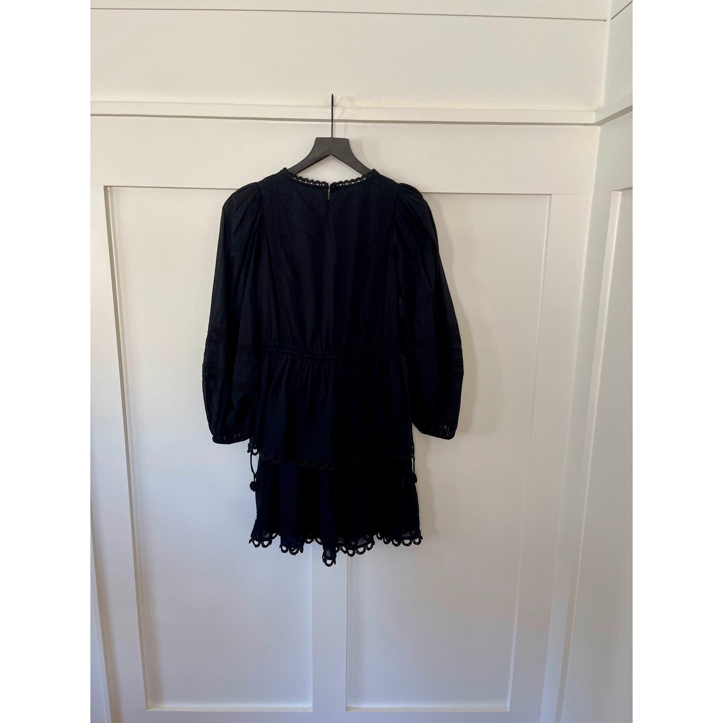 Farm Rio Black Lace Long Sleeve Mini Dress Size XS