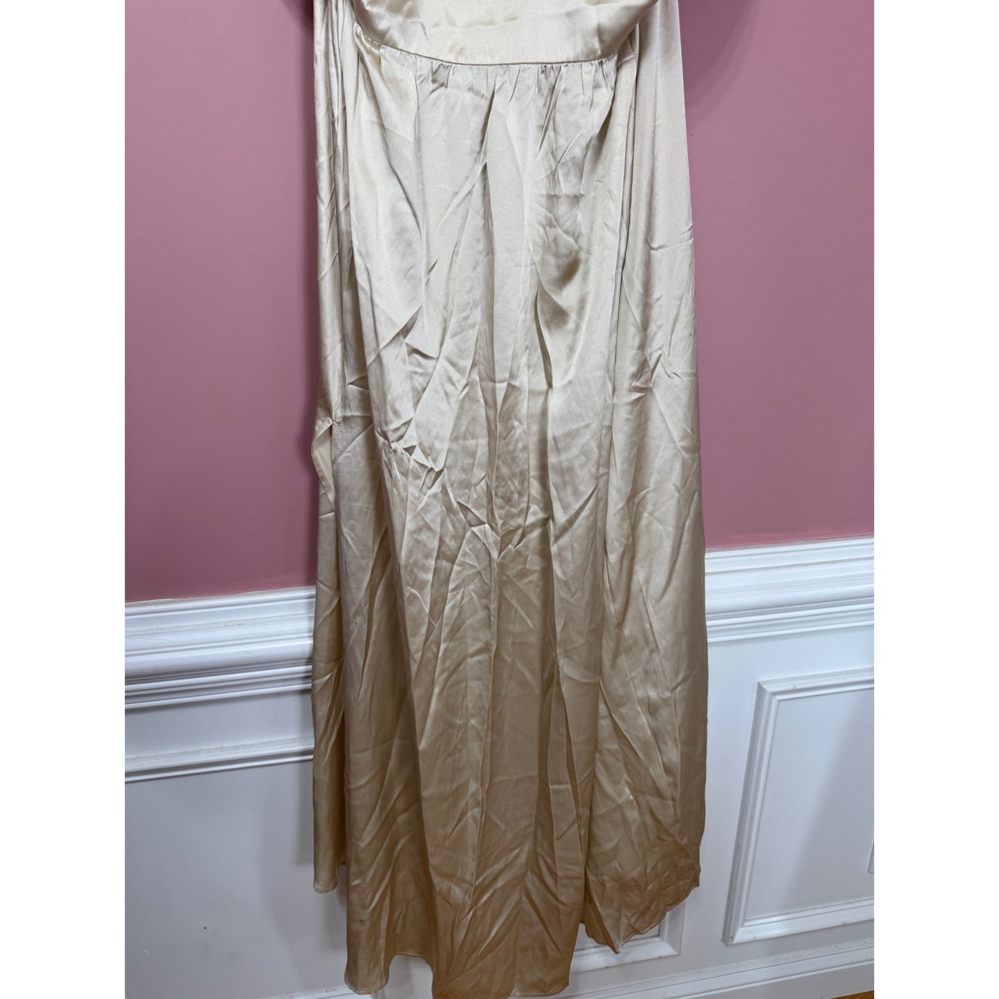 NEW NWT Reformation Alani SIlk High Neck Dress Ivory Size 24