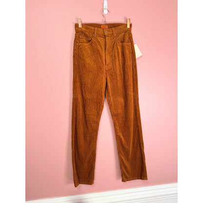 MOTHER Denim High Waist Study Hover Cord Jeans Size 25 Brown