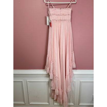 NEW NWT Mac Duggal Beaded Ruffle High Low Gown SYLE 68096 Size 2 in Pink
