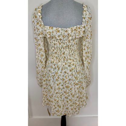 Reformation Morris Mini Dress in Adagio Floral Sz 10 Long Sleeve Pullover Lined