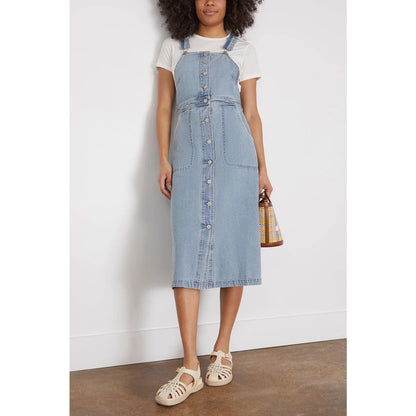 NEW NWT Sea NY Marion Mended Denim Overall Midi Dress Size 2