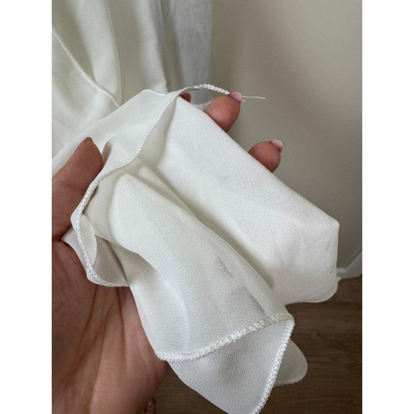 Show Me Your Mumu White Maxi Dress XL Drop Waist Satin Chiffon Scarf Bridal