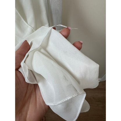 Show Me Your Mumu White Maxi Dress XL Drop Waist Satin Chiffon Scarf Bridal