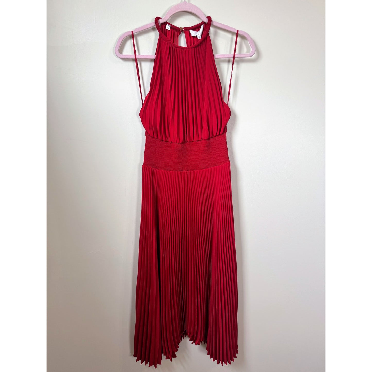 NEW NWT A.L.C. Renzo Midi Pleated Dress in Real Red Size 6
