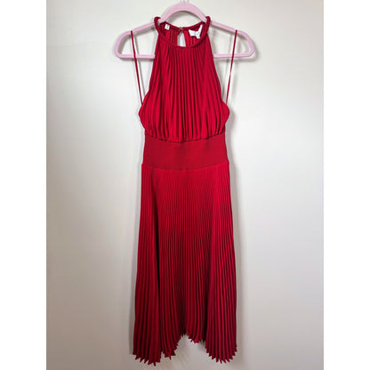 NEW NWT A.L.C. Renzo Midi Pleated Dress in Real Red Size 6
