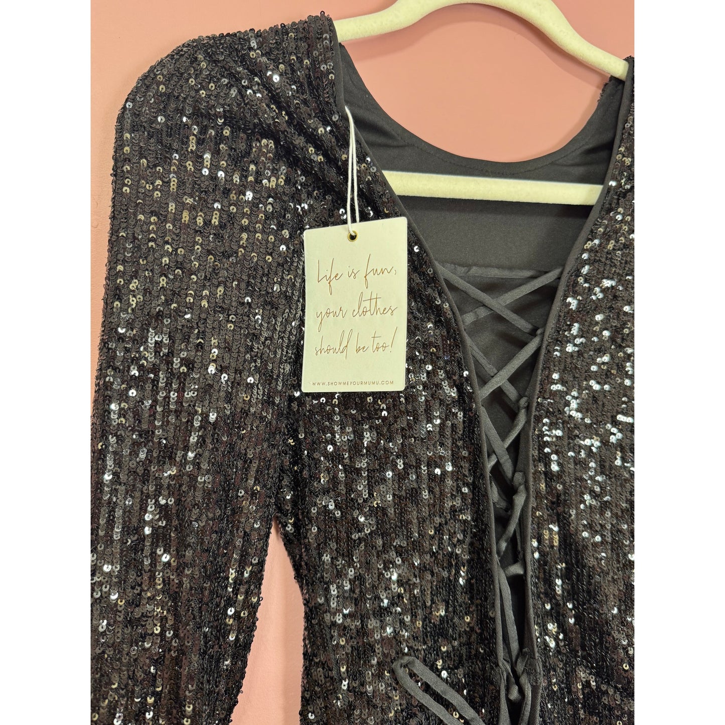 Show Me Your Mumu Kitty Catsuit in Midnight Glitz Black Size Small