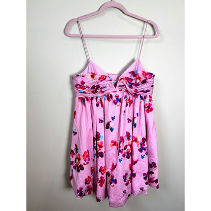 NEW Amur Kimberly Floral Sweetheart Pink Mini Dress Mosaic Poppies Size 10