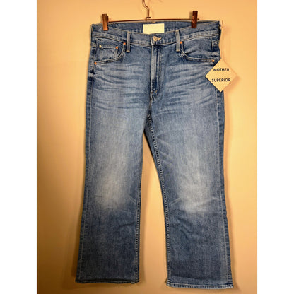 NEW NWT MOTHER Bookie Flood Jeans in Puzzled Size 30