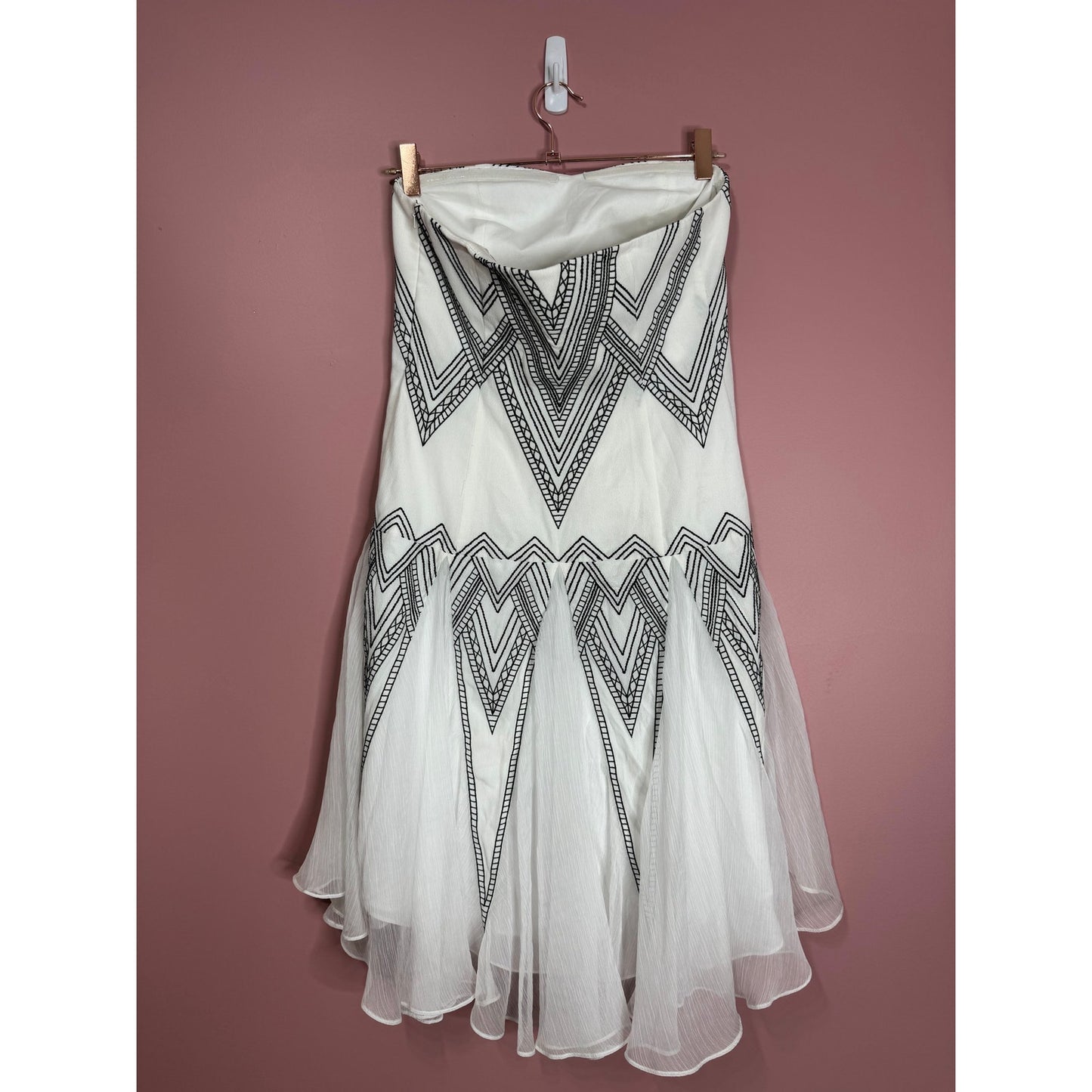 Free People Radiating Angles Mini Dress in White Size 2 Embroidered Strapless