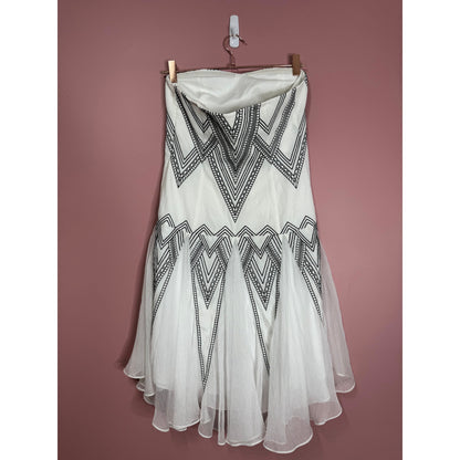 Free People Radiating Angles Mini Dress in White Size 2 Embroidered Strapless