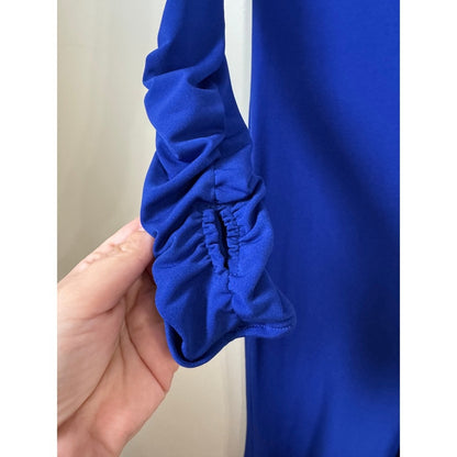 Show Me Your Mumu Royal Blue Off The Shoulder Sleeve Maxi Gown with Train Detail