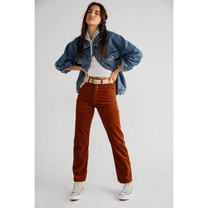 MOTHER Denim High Waist Study Hover Cord Jeans Size 25 Brown