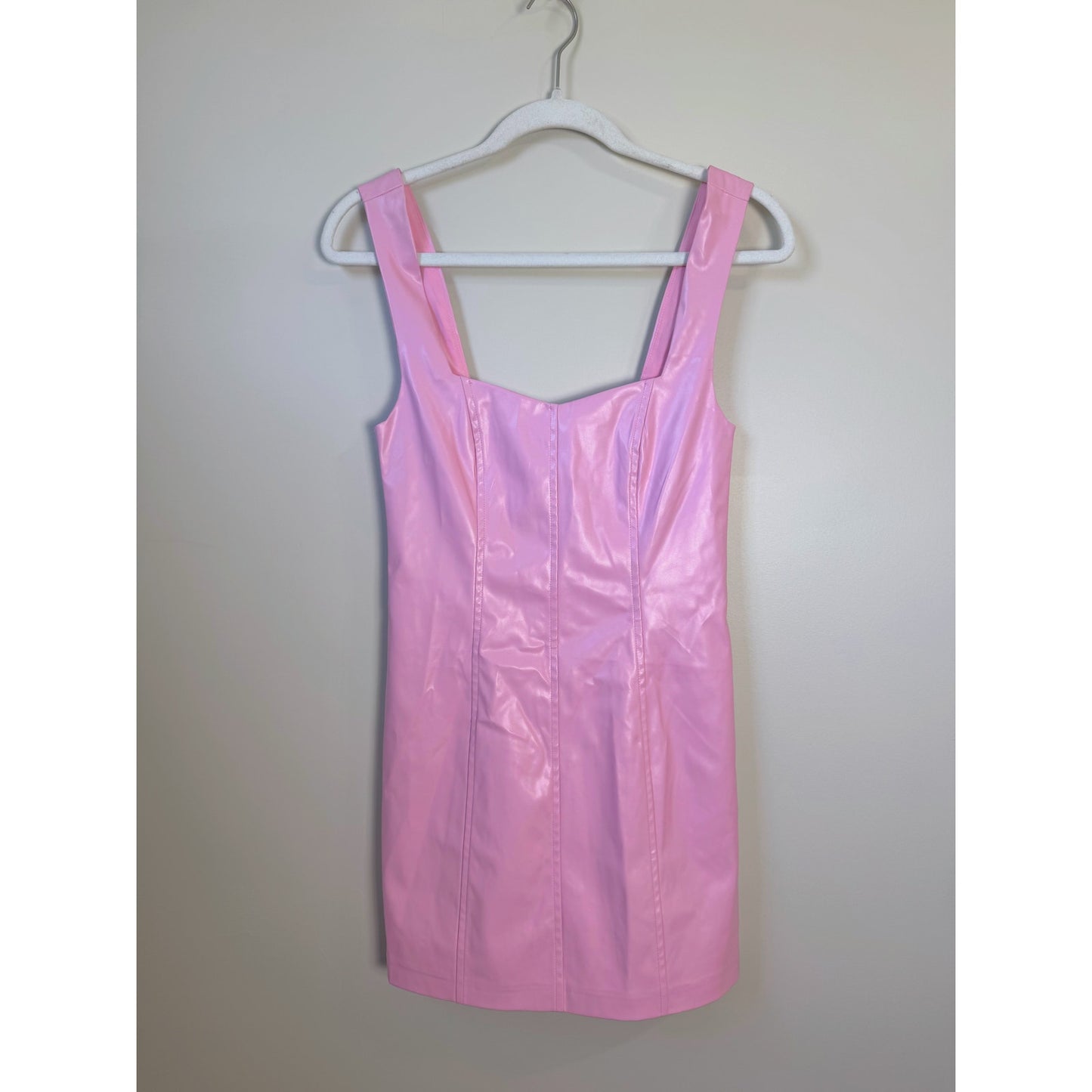 NEW NWT Show Me Your Mumu Woods Mini Dress Pink Faux Leather Size XS