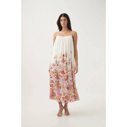 Aje. Boeri Border Print Midi Dress Flora Natural AU Size 6/US Size 2