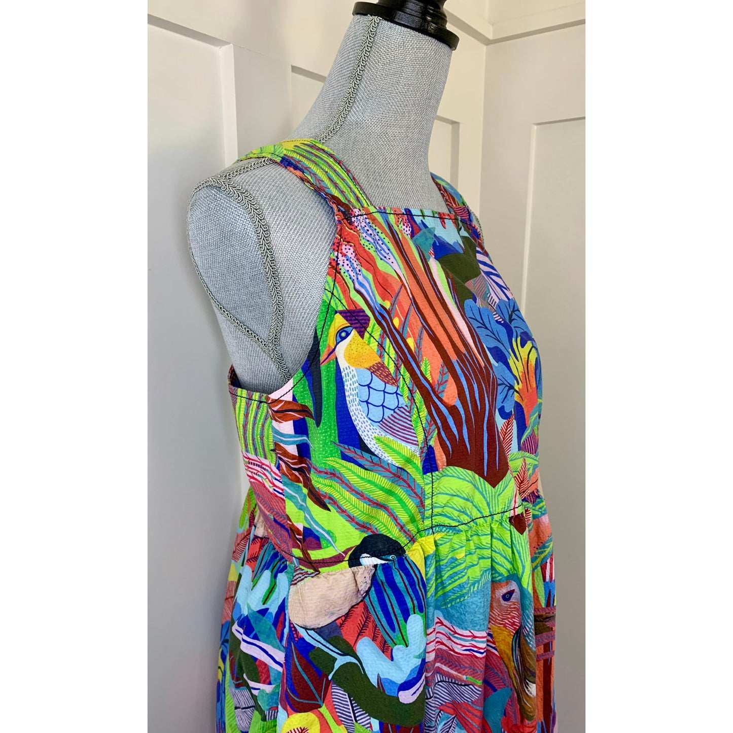 Anthropologie Orane Sigal Bird Palm Mini Dress Multi Medium Sleeveless Pullover