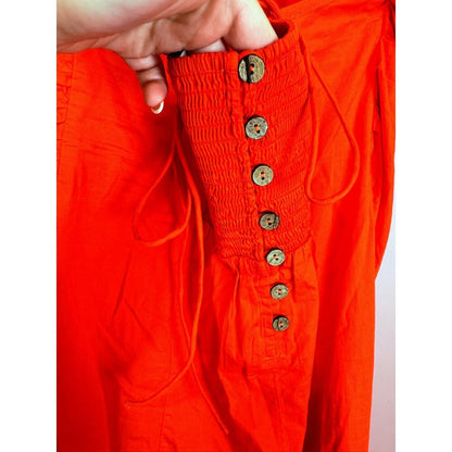 Free‎ People Red Maia Midi Dress Size Large