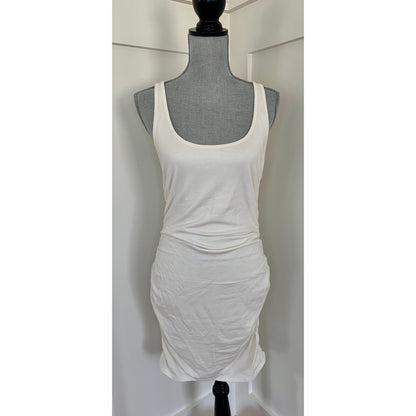 L*Space Wildwood Mini Tank Dress Cream Large Pullover Sleeveless Ruched Cotton