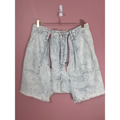 We The Free Free People Easy Rider Harem Stripe Denim Shorts Size Small