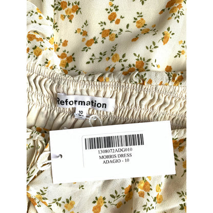 Reformation Morris Mini Dress in Adagio Floral Sz 10 Long Sleeve Pullover Lined