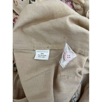 Jaded Gypsy Trellis Views Overalls Cream Floral Embroidered Lace Cropped L XL