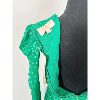 Rococo Sand Elna Maxi Dress in Green Size XS Metallic Side Slit Lined‎ Party