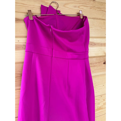 Eliza J Asymmetric Strapless Sheath Dress in Fuchsia Size 8